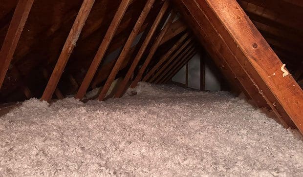Home Attic insulation with exposed rafters