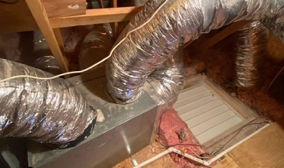 HVAC ductwork in attic space